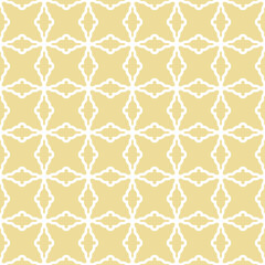 Seamless vector ornament in arabian style. Geometric abstract yellow and white background. Pattern for wallpapers and backgrounds