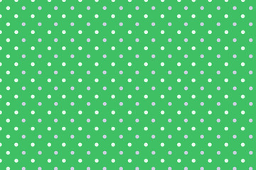 Polka dots patterns on a light green background