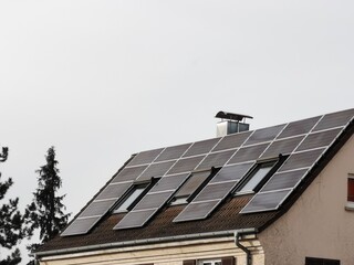 solar panels on roof