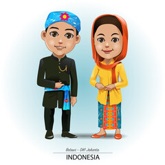 Vector illustration, Betawi traditional cloth