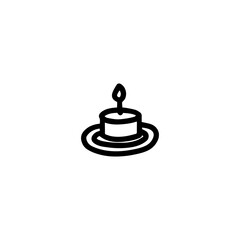  A candle on a white background. Hand-drawn vector illustration in the doodle style