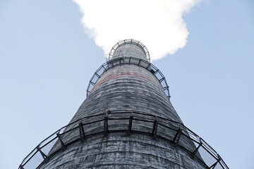 Almaty, Kazakhstan - 02.04.2021 : Smoking pipe at the heating plant