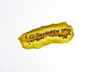 dried fruit orange tangerine kiwi on white background