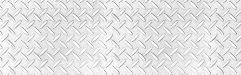 Panorama of Silver Diamond Steel Plate Floor pattern and seamless background