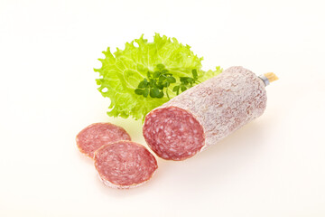 Italian dry Saliami pork sausage