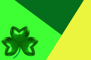 trefoil, clover, symbol of St. Patrick's Day, green romantic background for designer, postcard,...