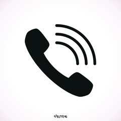 Phone icon in trendy flat style isolated on white background. Telephone symbol. Vector illustration.