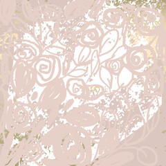 Floral chic NUDE PINK gold blush rustic background f
