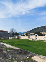 Antique town ruins, old antique  greek ruins 