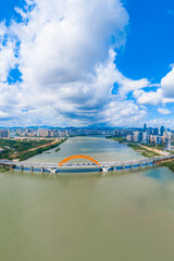 Obraz premium Cityscape of Longsheng Bridge, Huizhou City, Guangdong Province, China