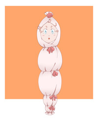 Illustration of a Pocong who is popular ghost in Indonesia.