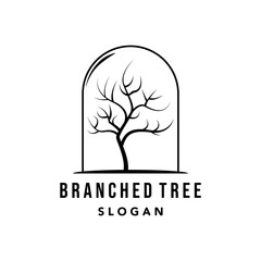branch logo line art vector minimalist illustration design