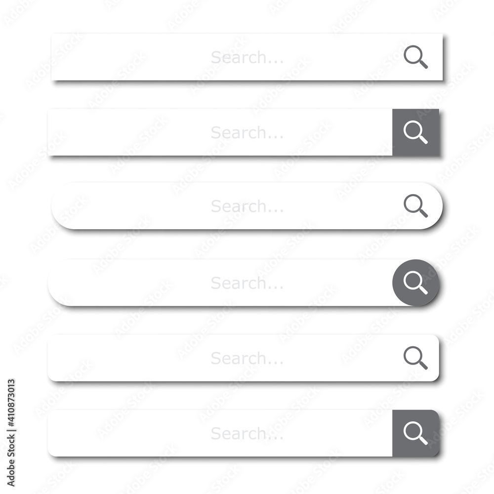 Poster Search bar element set or search boxes with shadow