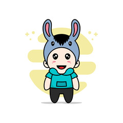 Cute kids character wearing llama costume.