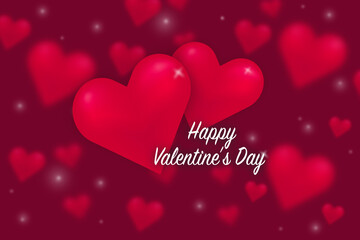 Valentines day background with hearts.