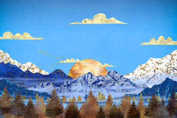 The great golden snow mountains