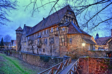 Burg in Michelstadt, abends