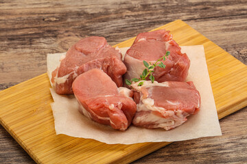 Raw pork tenderloin for cooking