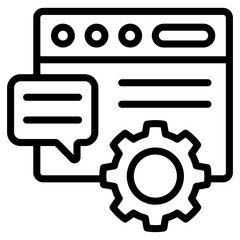 Icon of online chat setting, linear graphic design