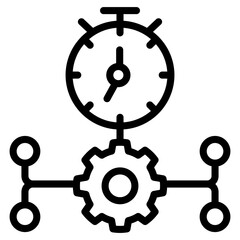 Icon of time management, outline design