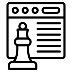 Icon of web strategy, linear design