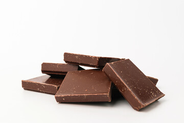 Chocolate bar on white background