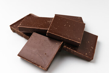 Chocolate bar on white background