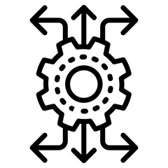      Icon of network setting, outline design