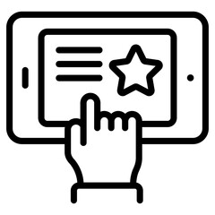 Outline design, icon of mobile rating