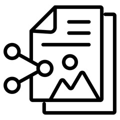      Icon of share content, outline design