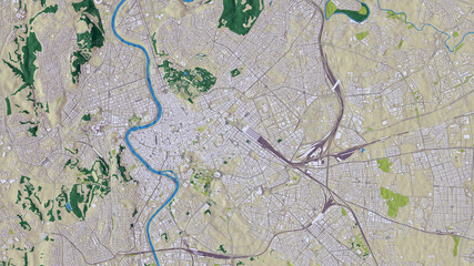 Rome Italy, 3D aerial view