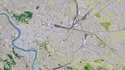 Rome Italy, 3D aerial view