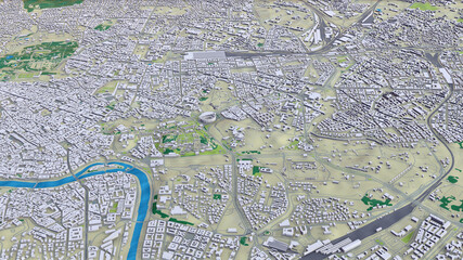 Rome Italy, 3D aerial view
