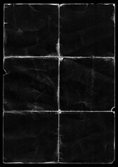 Old Black Empty Ripped Folded Torn Cardboard Paper Poster. Grunge Scratched Old Shabby Surface....