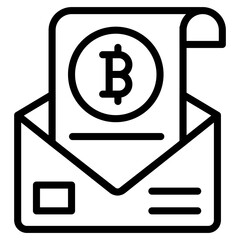 Trendy vector design of bitcoin mail