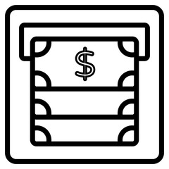 An icon design of atm withdrawal, editable vector