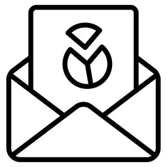 Analytical mail icon in modern design