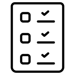 Icon of checklist, linear design