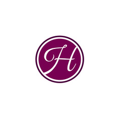 letter H. vector logo design in purple color on white background