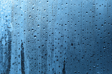 blue frosty pattern on the window