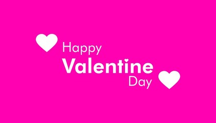 Happy Valentines Day typography poster pink background with love