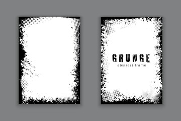 Vector set vintage grunge frame texture for book cover.