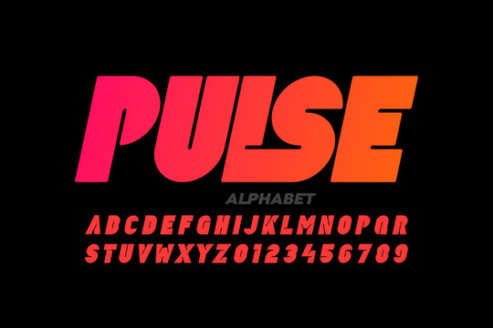 Modern bold style font design, alphabet letters and numbers