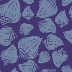 Seamless pattern with seashells. Marine background. Hand drawn vector illustration in sketch style. Perfect for greetings, invitations, coloring books, textile, wedding and web design