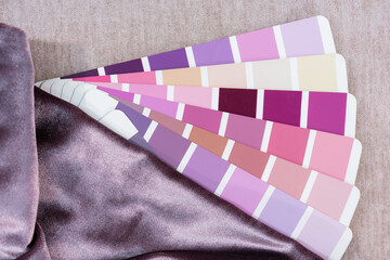 Multi Color guide palette with fabric samples.