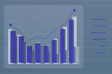 2d rendering Stock market online business concept. business Graph 
