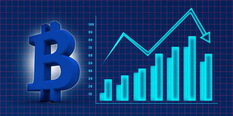 3d rendering bitcoin sign currency