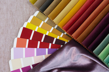 Multi Color guide palette with fabric samples.