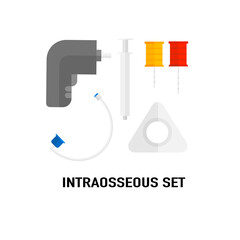 An intraosseous procedure set icons.