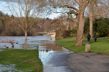 nahe-hochwasser bei bad kreuznach, Februar 2021